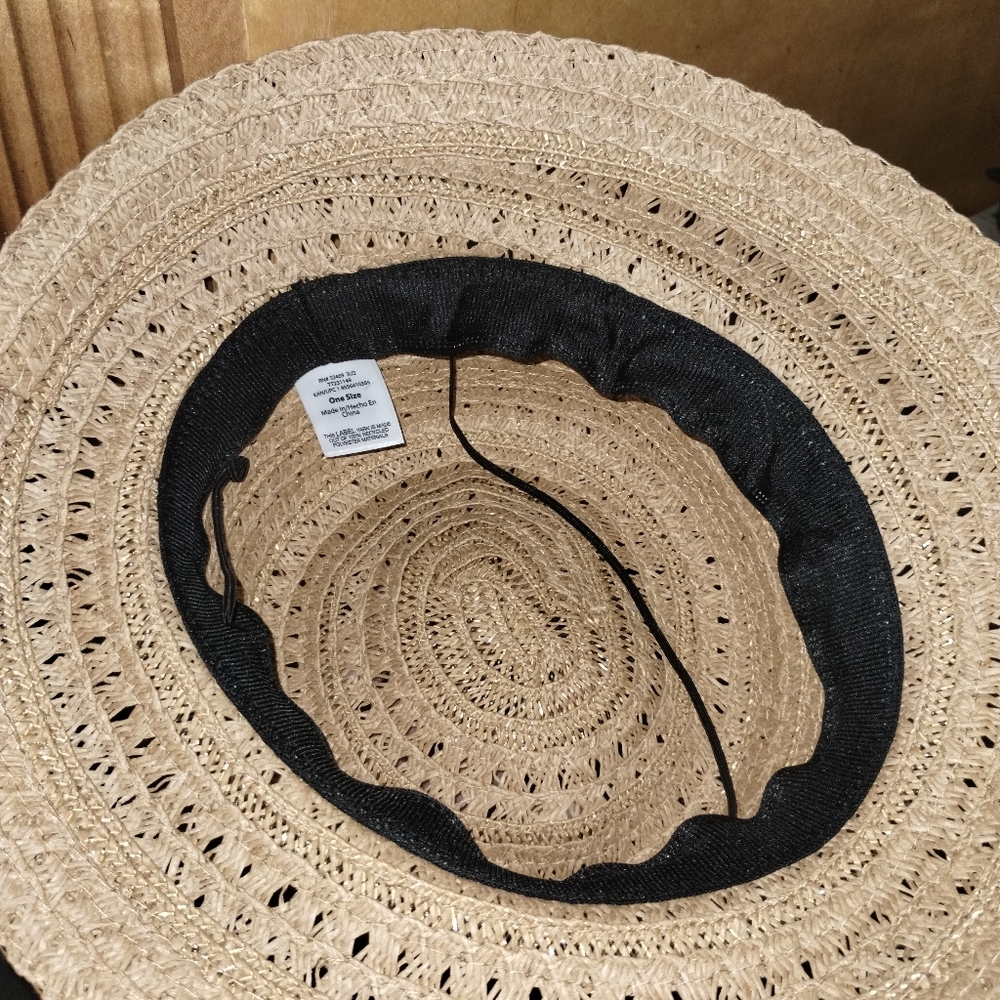 Beige Woven Sun Hat